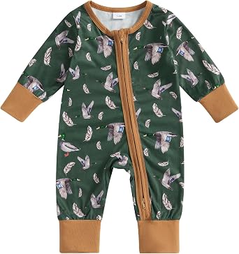 Karwuiio Baby Boy Girl Western Clothes Cow Print Long Sleeve Romper Jumpsuit One Piece Newborn Fall Winter Outfit