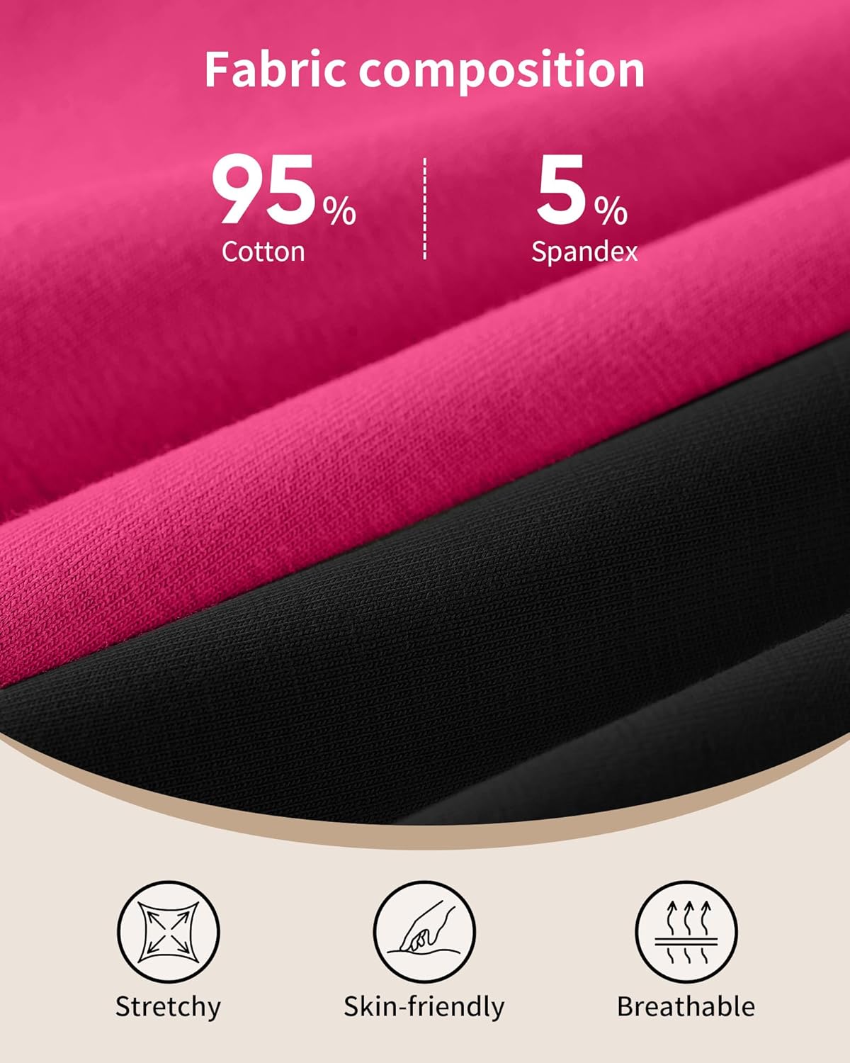 Women's Cotton Underwear Tummy Control High Waisted Panties Stretch Comfortable Full Coverage Breathable Briefs 4/5 Pack - Image 3