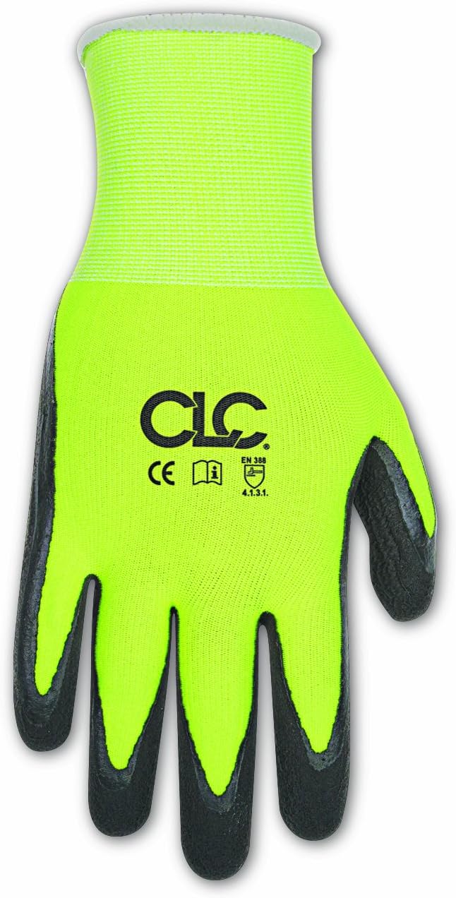 CLC Custom Leathercraft 2138M T-Touch Technical Safety Glove Hi-Viz, Medium