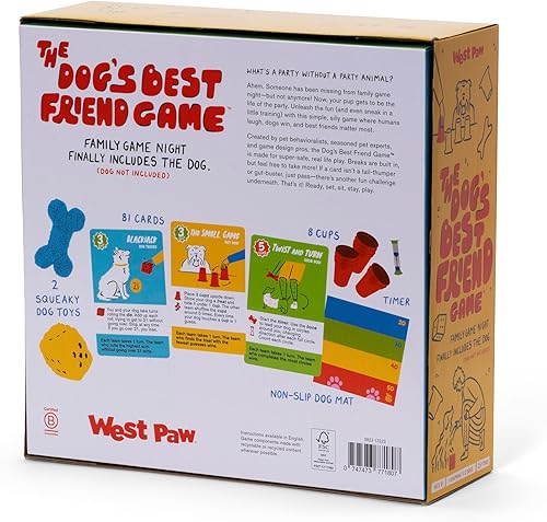 Miniatura 2 de WEST PAW Dog's Best Friend Game - Divertido juego familiar para niños y adultos - Tarjetas de consejos de tablero, desafío y entrenamiento de perros