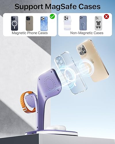Miniatura 7 de Cargador inalámbrico magnético, estación de carga, soporte de cargador inalámbrico rápido 5 en 1 para iPhone 14, 13, 12 ProMaxMiniPlus, Apple Watch