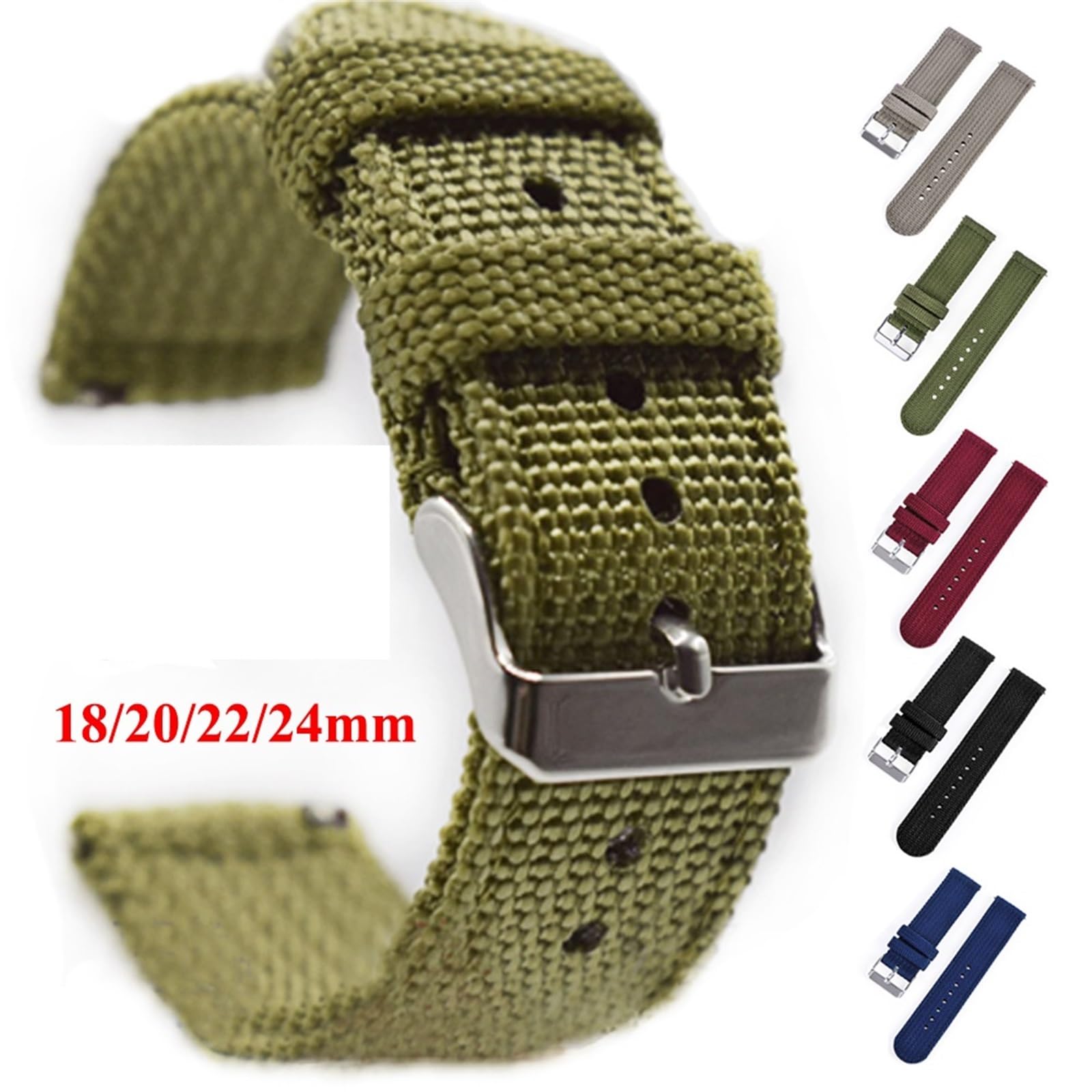 HABITZ 18mm 20mm 22mm 24mm Nylon Canvas Watch Band Woven Soft Belt Bracelet Universel Compatible WithMen Women Sport Quick Release Wrist Band (Color : Black-Rose Gold, Size : 20mm)