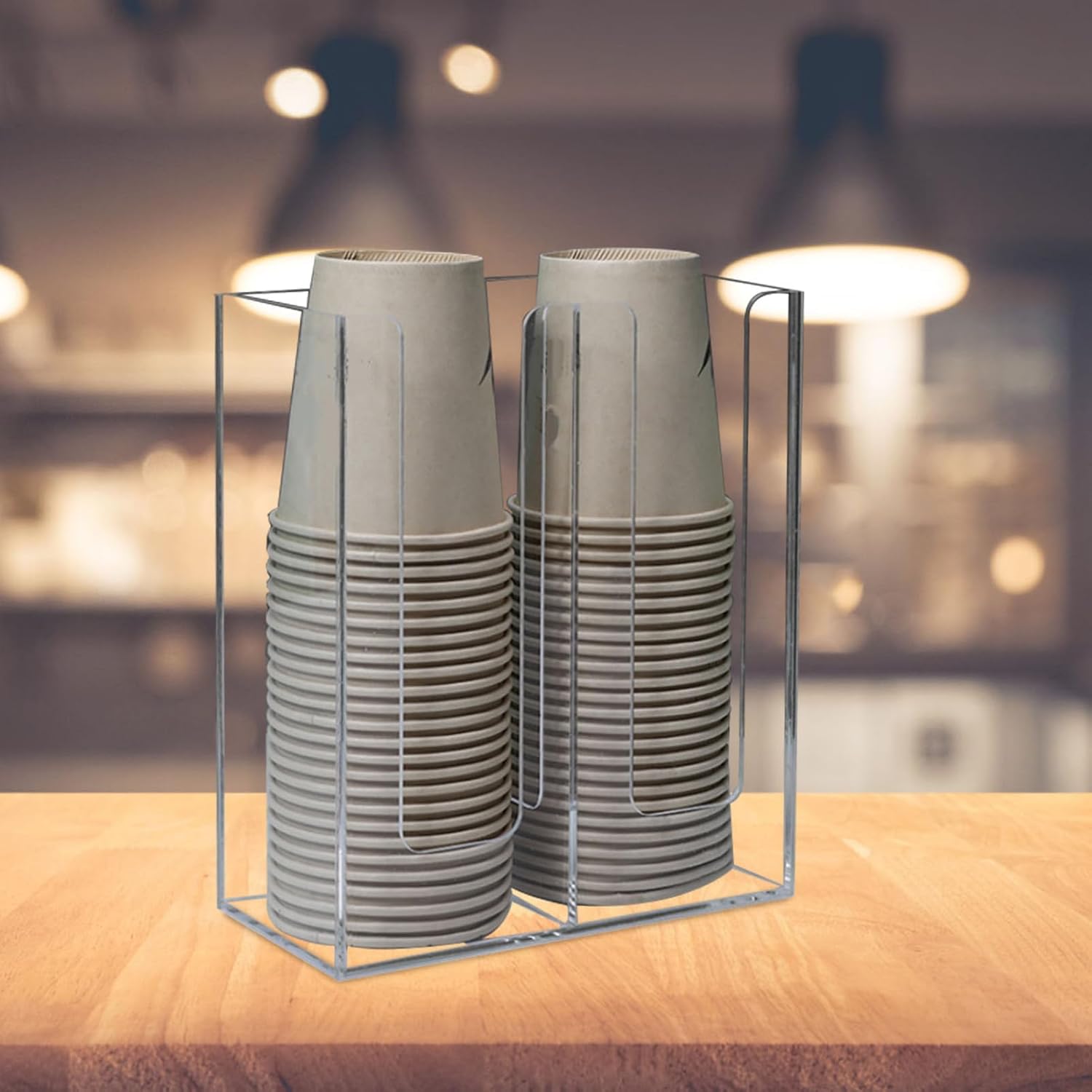 Paper Cup Holder Organizer Transparent Compartment Rack for Cups for Coffee Shops Restaurants and Home Use and Versatile Storage