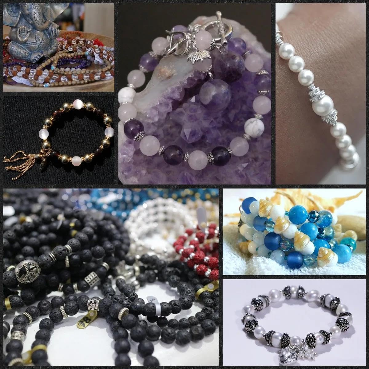 Naturalne Czarne Kamienne Koraliki Obsydian Lawa Labradoryt Agaty Hematyt Koraliki Dystansowe Luzem Do Tworzenia Biżuterii DIY Bransoletki Naszyjnik,Matowy Wyblakły,10mm-około 35szt