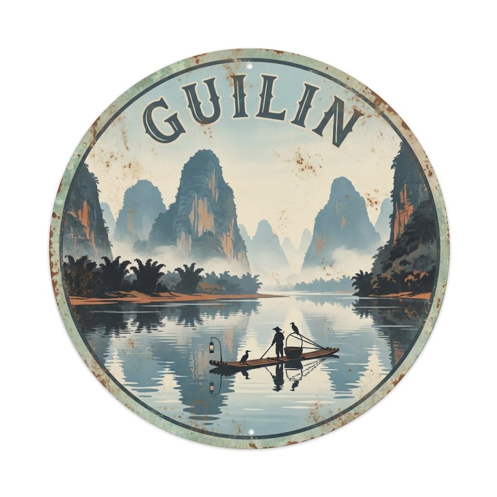 Travel Retro China Guilin Metal Tin Sign