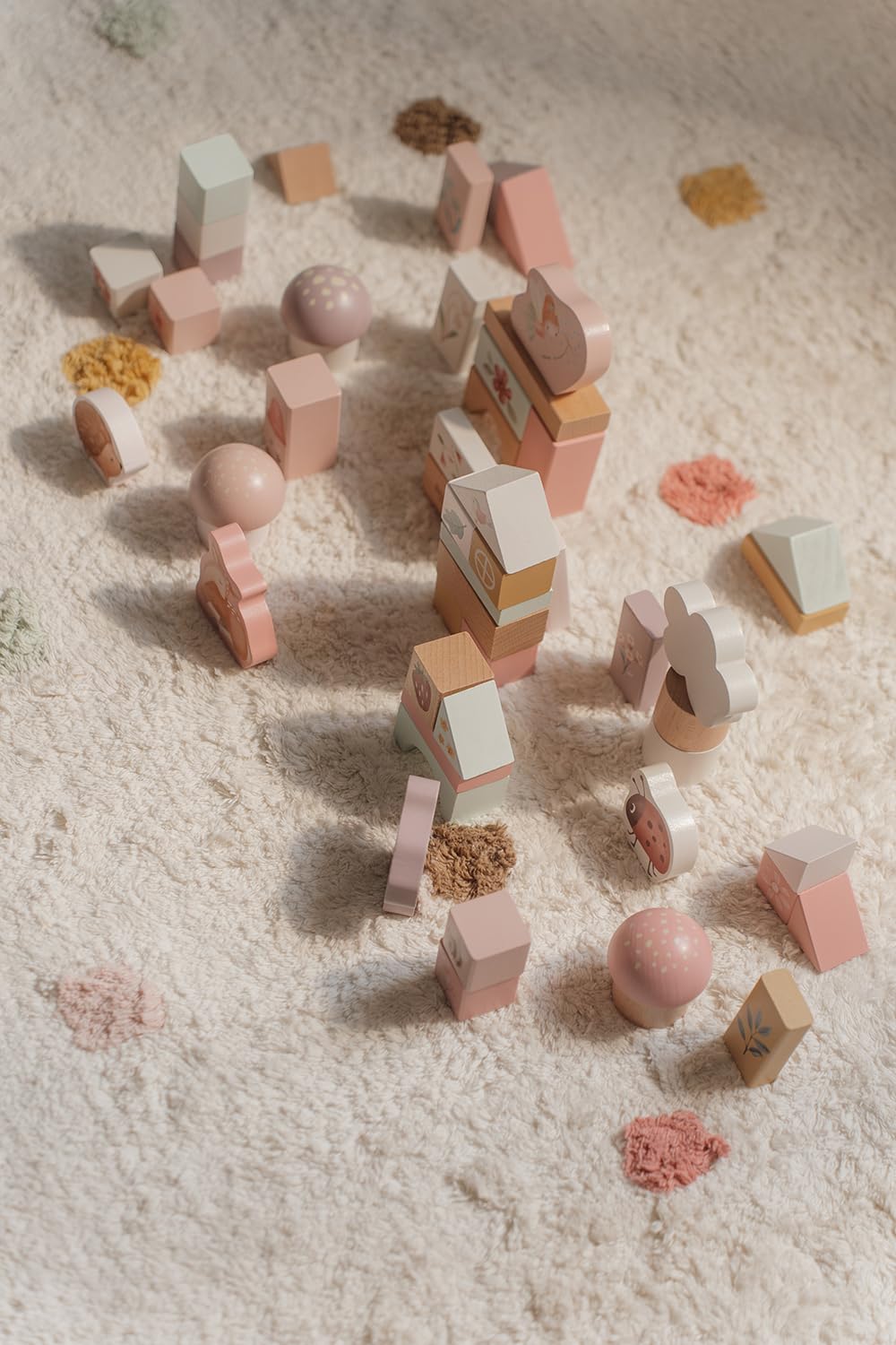 Little Dutch 7345 bloques de construcción de madera FSC 50 unidades en caja – Fairy Garden rosa