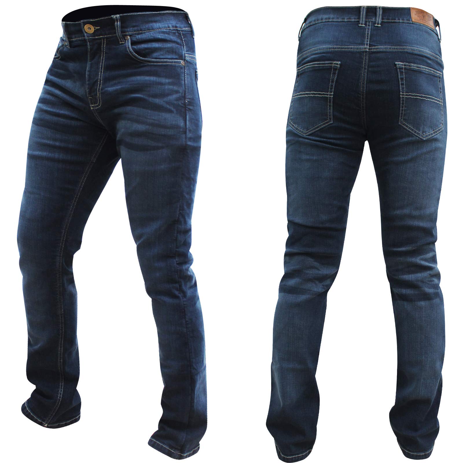 Bikers Gear Blue Stetch Jeans de Motocicleta con Forro de Kevlar para Hombre, elásticos, cómodos, con Armadura CE extraíble Unisex Adulto