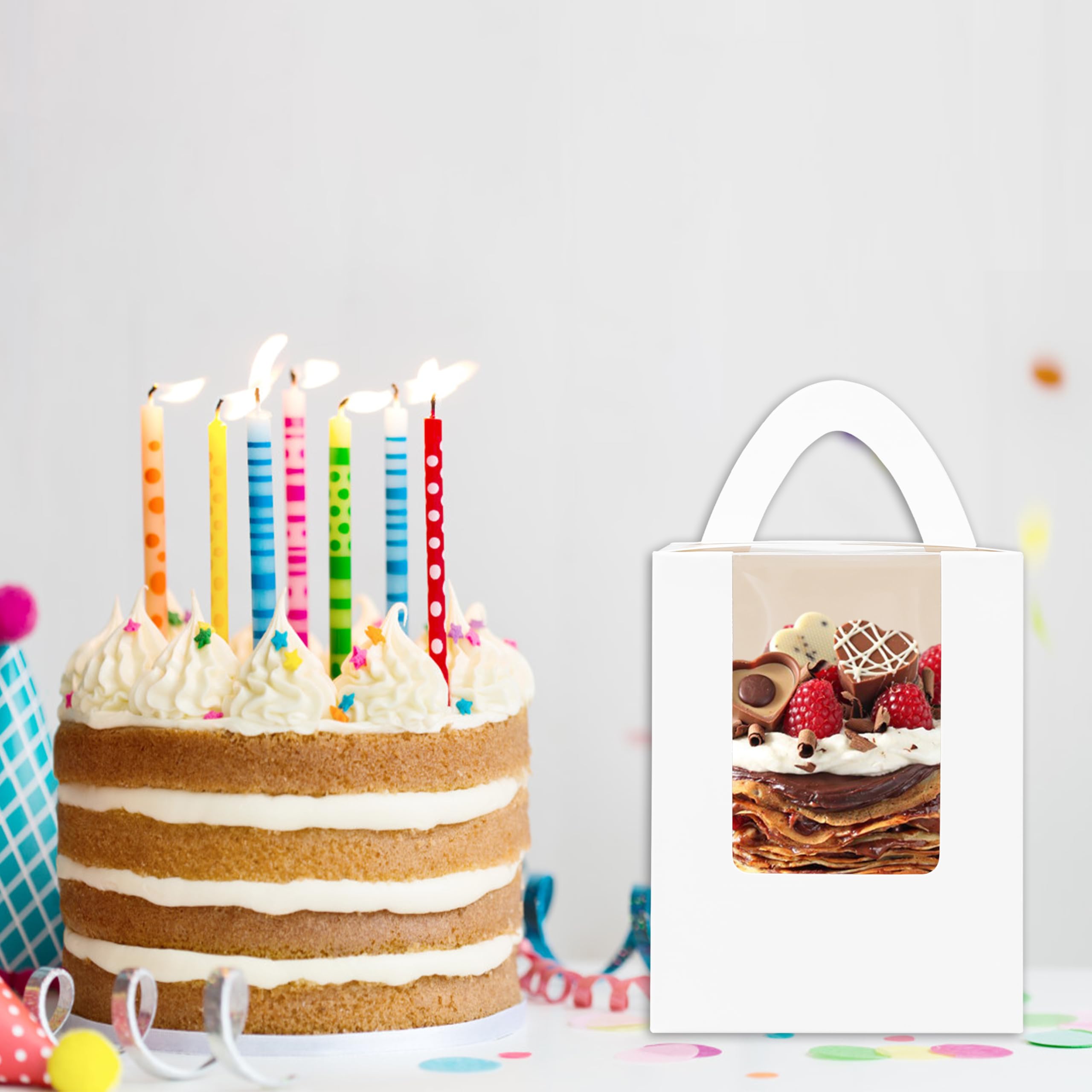 Cupcake Boxes with Window - 60 Pack -6 Cupcake Boxes with Window - 60 Pack -6