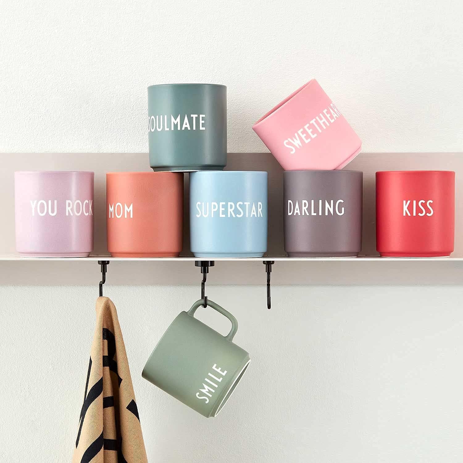 Design Letters Tazzine Caffe | Ideale come Regali Natale, Decorazioni Natalizie | Regali Natale Donna, Regalo Uomo Natale | Tazzine Caffe Particolari | Porcellana Tazza Colazione, Tazze Da The 250 Ml
