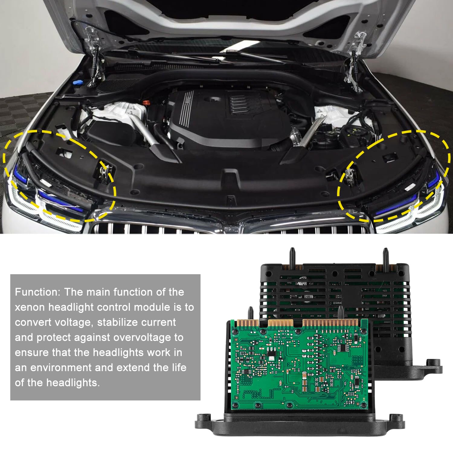 LICHENGTAI Xenon-Scheinwerfer TMS-Modul Für BMW 5er F10 F18 F07 F11 Xenon Modul Scheinwerfer Treibermodul Scheinwerfereinheit Steuermodul Leistungsmodul 7316208 7304593