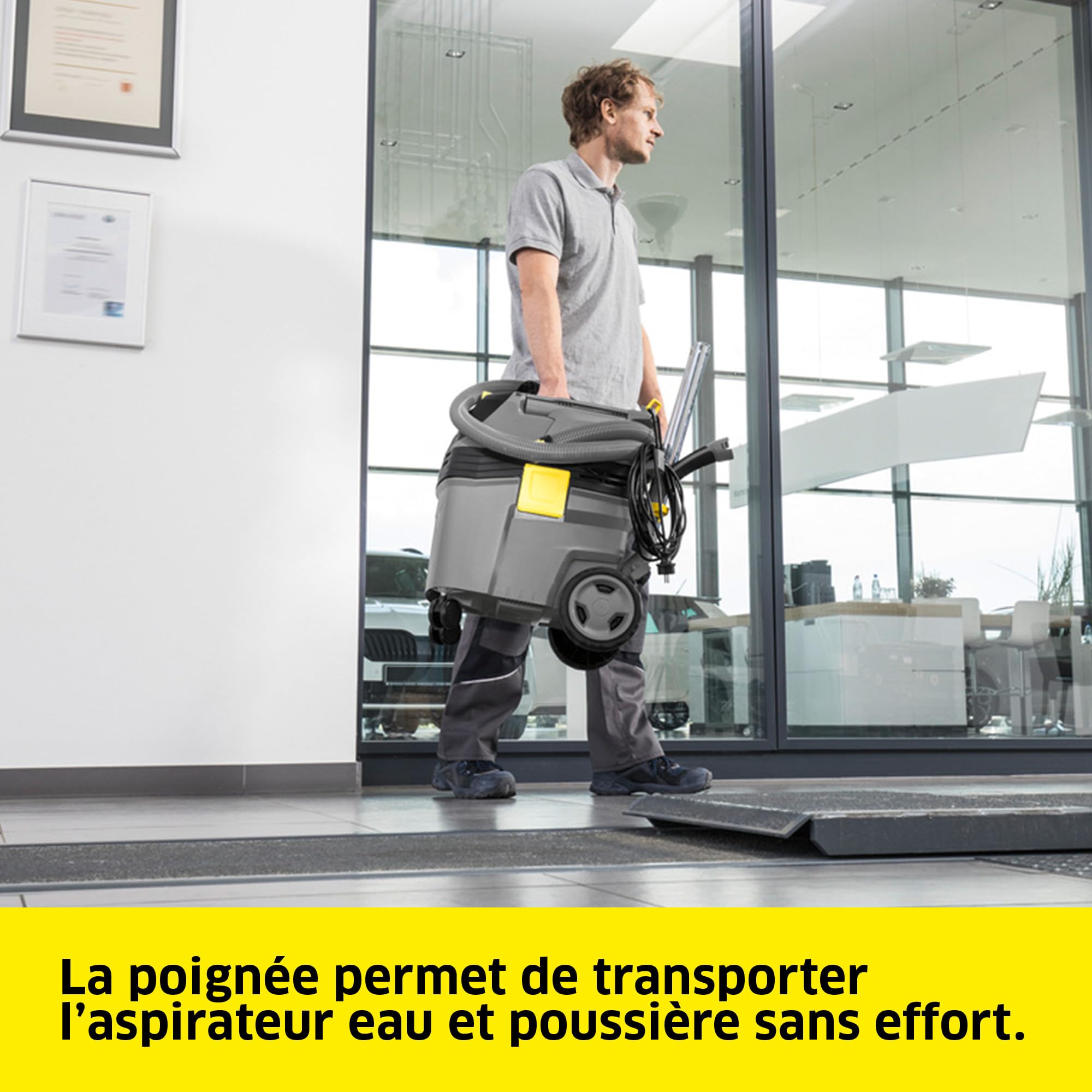 KÄRCHER Aspirateur Eau et poussières NT 30/1 AP L, Max. 1380 W, Filtre plissé Plat, réservoir : 30 l, Tuyau : 2,5 m, suceur pour sols humides/secs (300 mm), suceur de Fentes