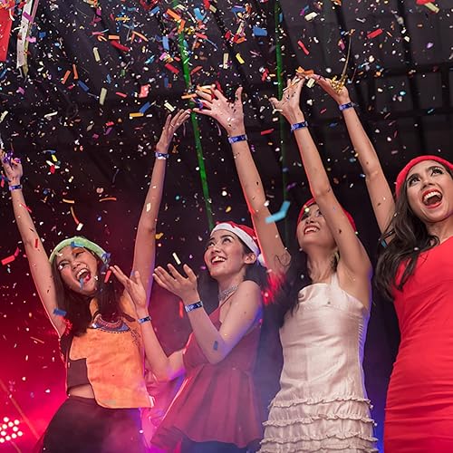 Miniatura 10 de Ouchan Pulseras holográficas de plástico VIP doradas, paquete de 100 pulseras de vinilo para eventos y fiestas