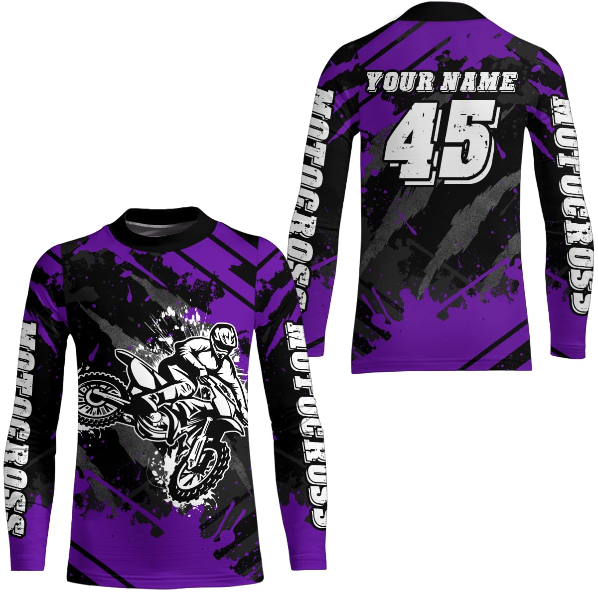 PIONAMZIOZ Custom Motocross Jersey Men Women Upf30+ Dirt Bike Shirt Youth Off-Road Jersey MX Jersey Kids Adult (US, Alpha, Small, 5X-Large, Regular, Regular, Purple)