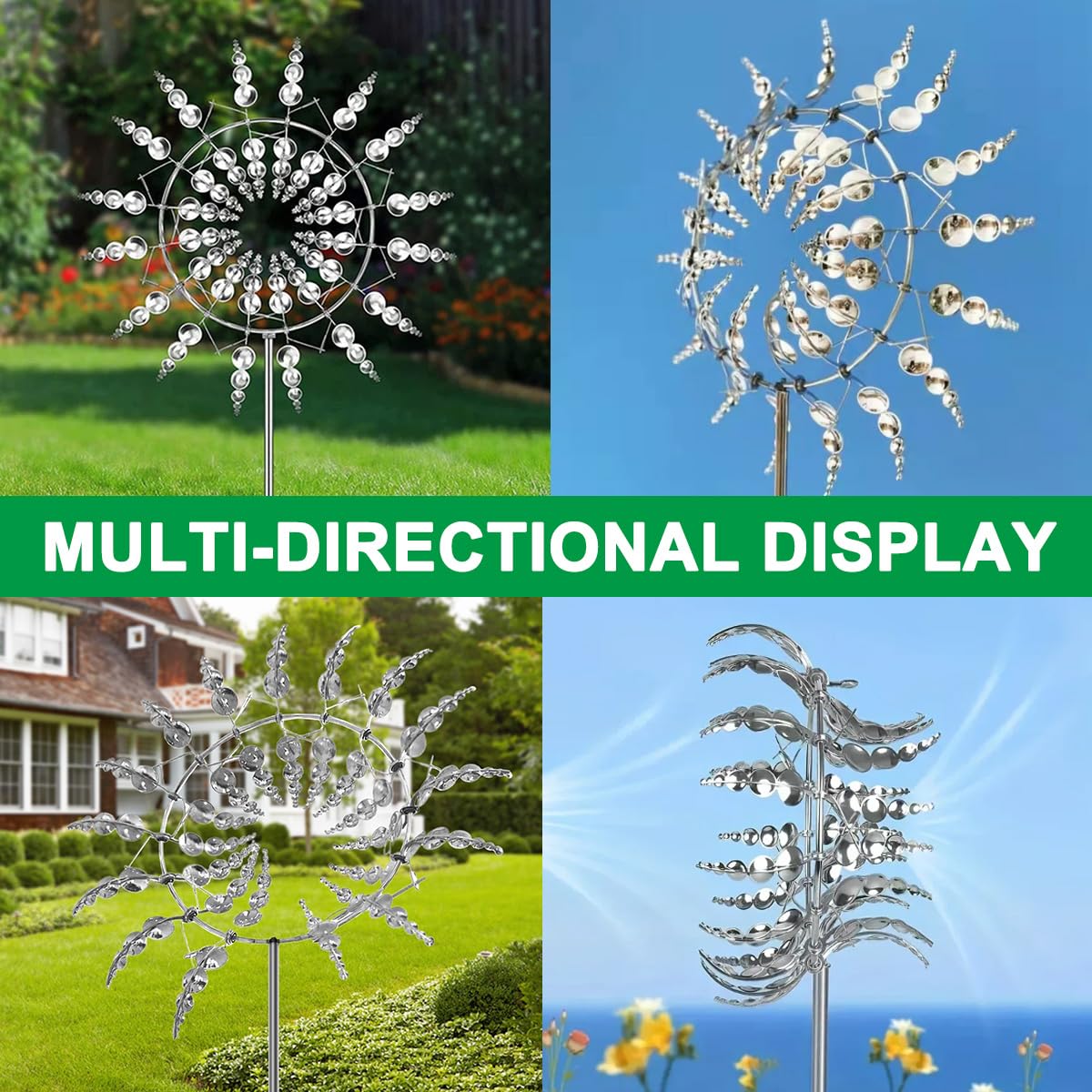 Molino de Viento de Metal, Wind Spinners para Jardín, Spinner de Viento 3D, Giradores de Viento de Jardín, Escultura de Viento Spinner para Patio, Jardín, Decoración al Aire Libre