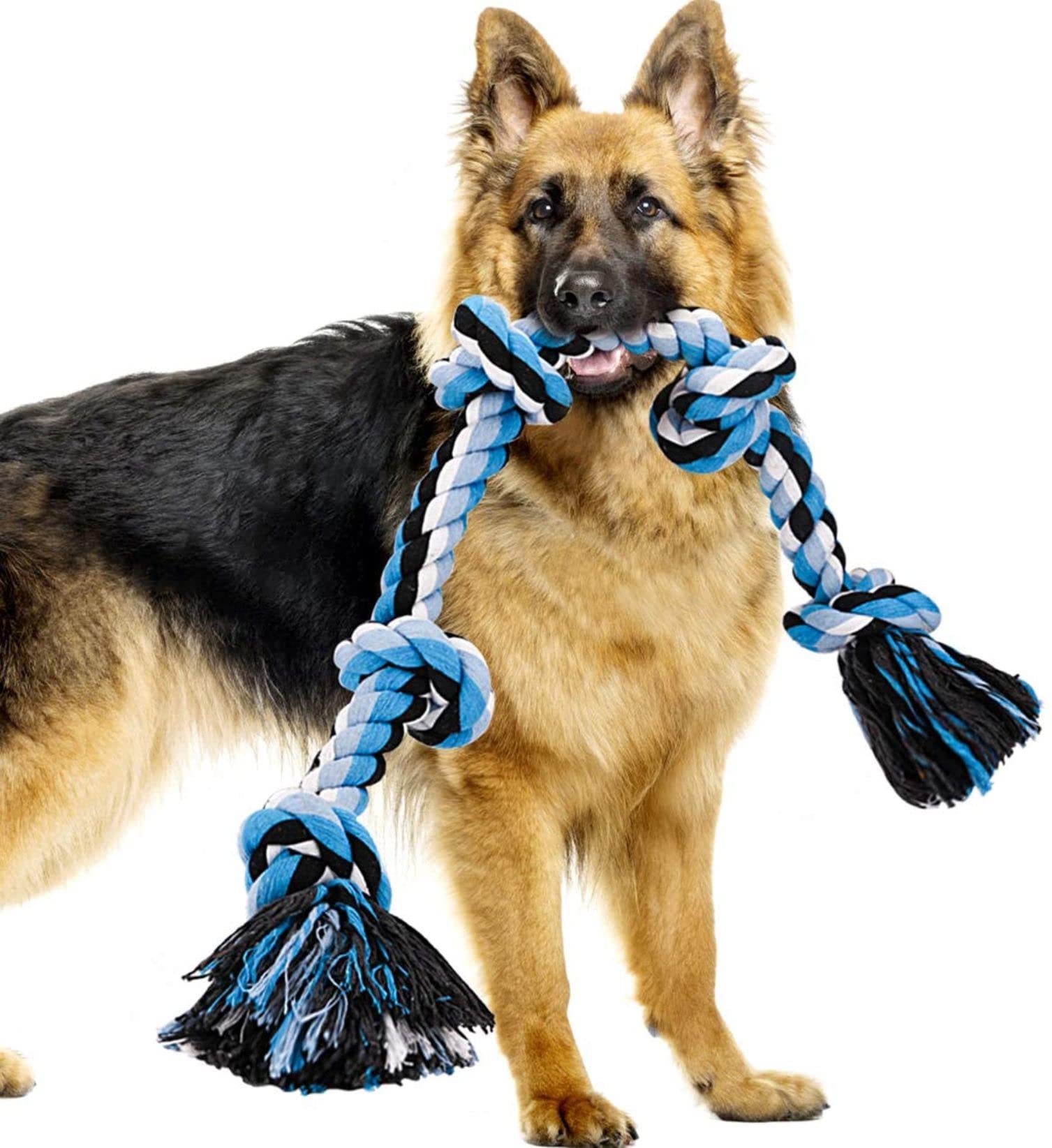 Fun Affairs Attractive Cotton Poly Mix Chew Dog Toys for Teething Suitable Small Medium and Heavy Puppies Dogs (5 Knot Rope) (B09MR7Y9JH) Amazon Price History, Amazon Price Tracker