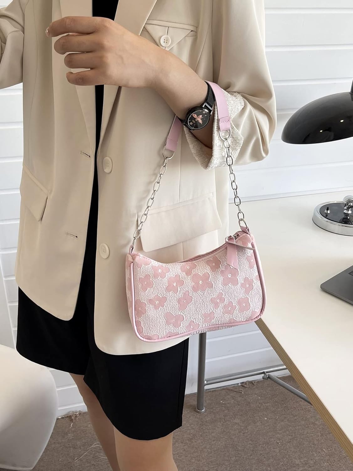 SweatyRocks Women's Floral Pattern Chain Strap Shoulder Bags Casual Hobo Hand Bag Clutch Purse | Floral Pattern, Chain Strap, Casual - Image 7