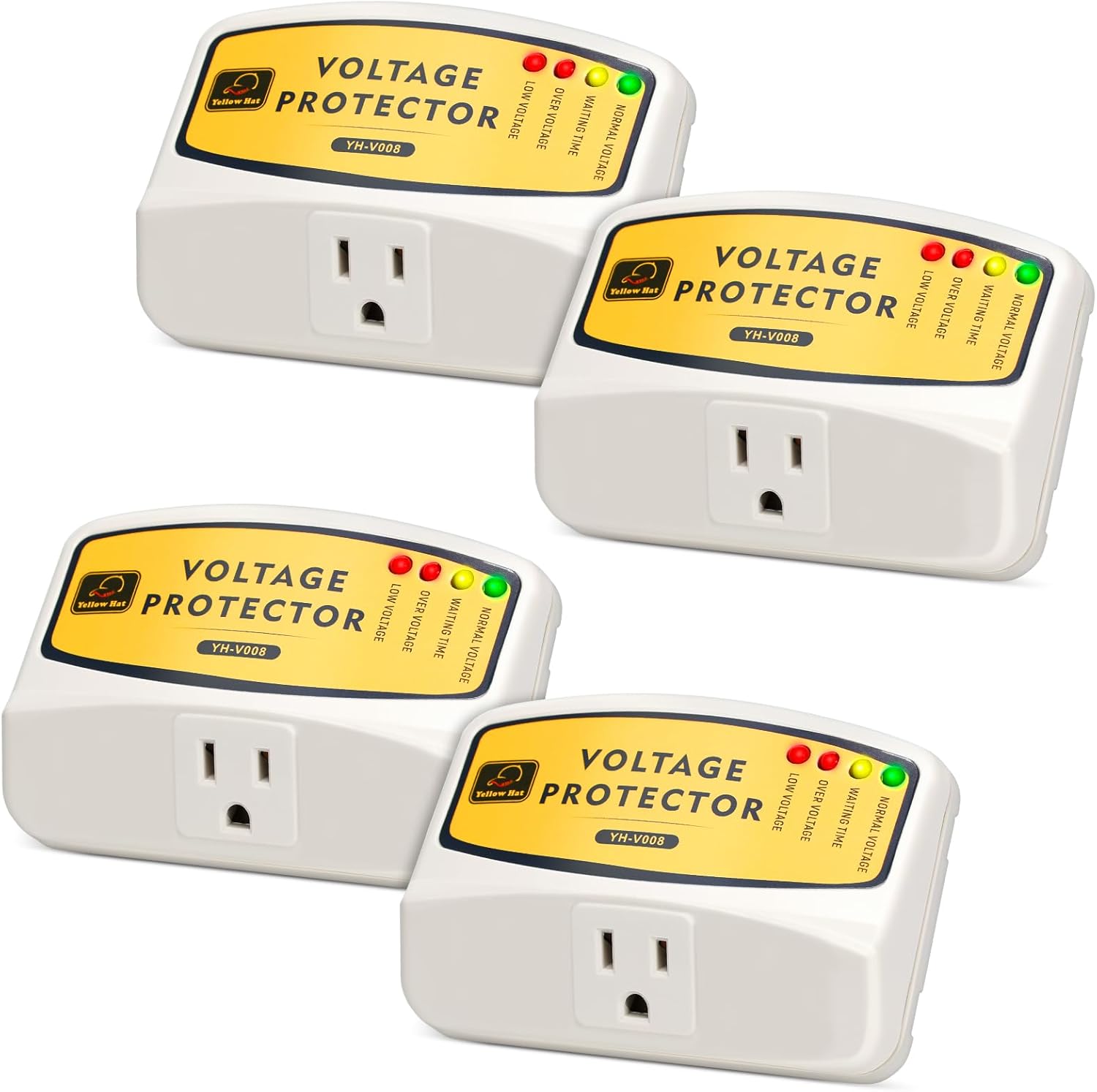 Voltage Protector 120V 12A 1440W, Single Outlet Surge Protector for Refrigerator, Water Heater and Home Appliance ect (4 Packs)