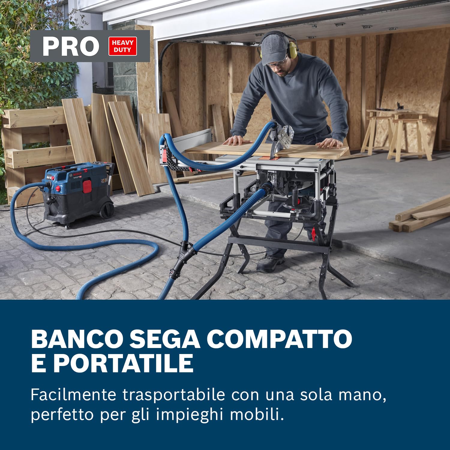Bosch Professional Banco sega a filo GTS 70-216 (motore da 1.850 W, altezza di taglio 70 mm, capacità di taglio 635 mm)