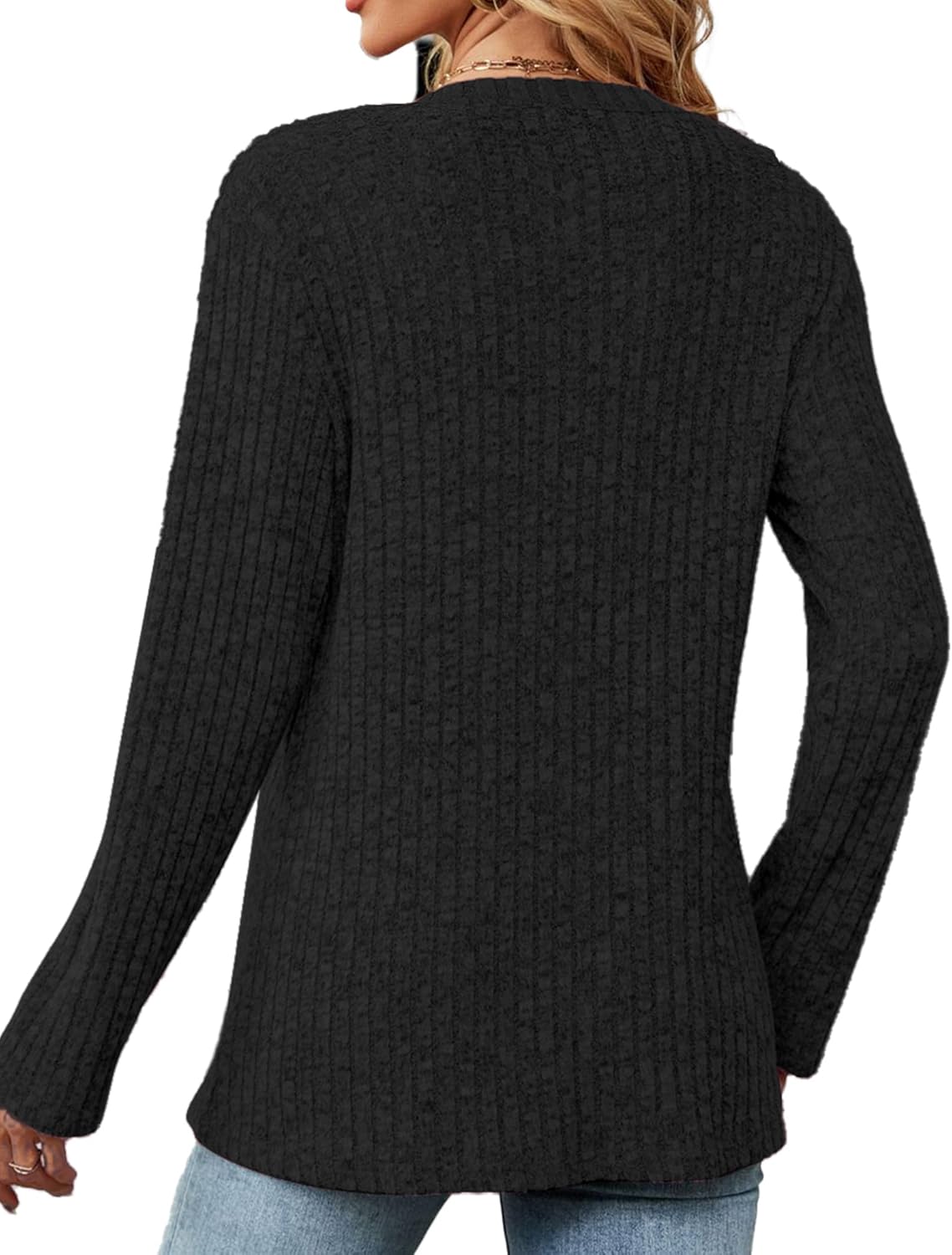 Buauty Womens Long Sleeve Sweaters Round Neck Side Split Tunic Tops for Womens Fall Fashion Sweaters Trendy 2025 - Image 4