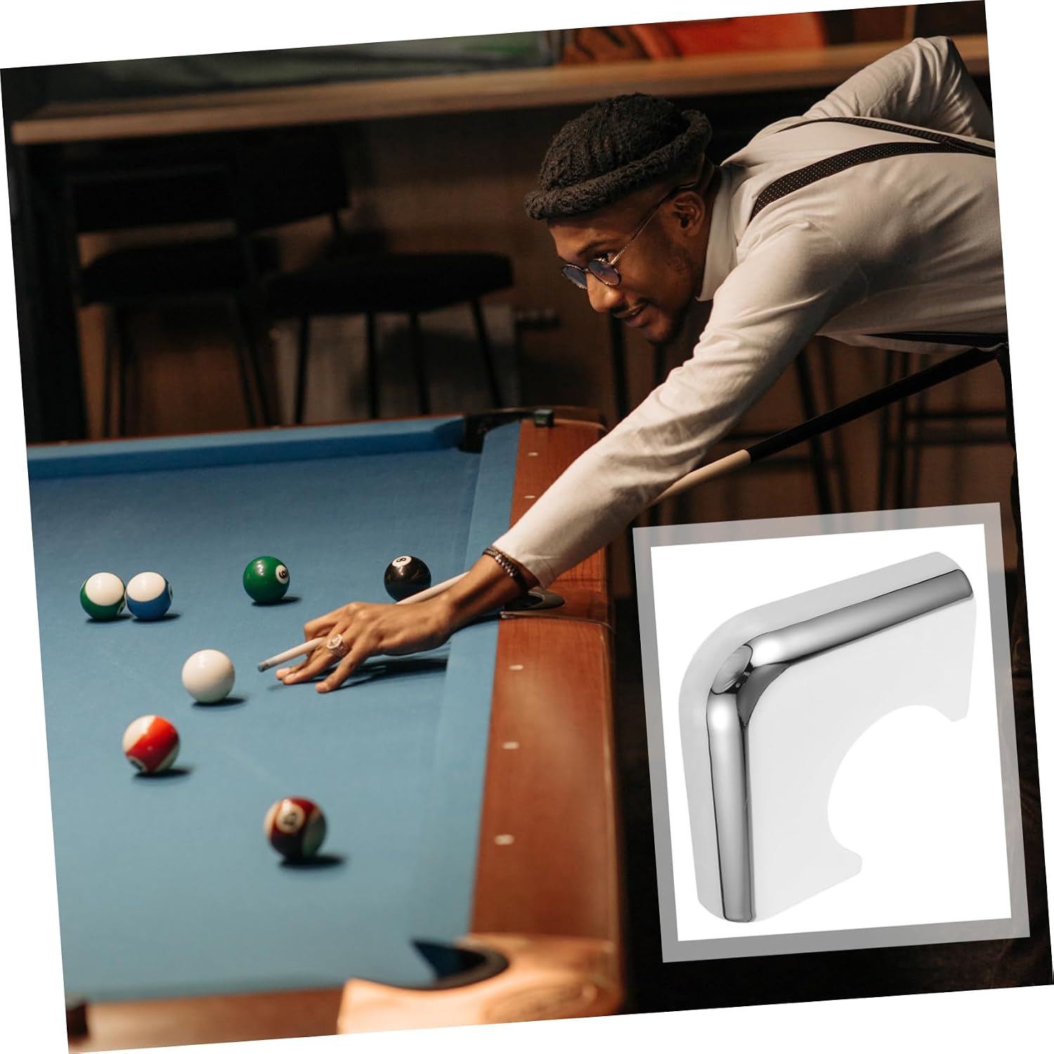 Happyyami Billiard Table Corner Bracket Protector Curved Metal Corner Cover for Pool Table Accessories Prevents Damage Enhances Aesthetic Appeal Durable Silver Finish