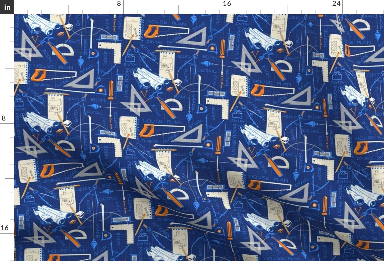 Spoonflower Fabric - Builders Small Men Building Masculine Printed on Minky Fabric by The Yard - Sewing Baby Blankets Quilt Backing Plush