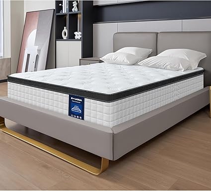 12 Inch White Queen Spring Mattress,Medium Firm with Gel Memory Foam,Individually Pocketed Coil,Fiberglass-Free Fire Retardant CertiPUR-US Certified,80"*60"*12"