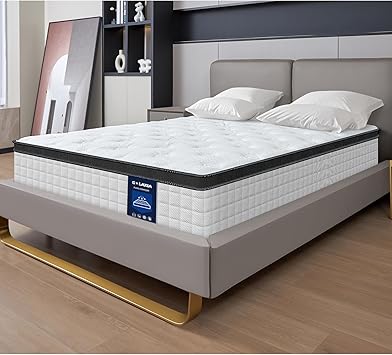 12 Inch White Queen Spring Mattress,Medium Firm with Gel Memory Foam,Individually Pocketed Coil,Fiberglass-Free Fire Retardant CertiPUR-US Certified,80"*60"*12"