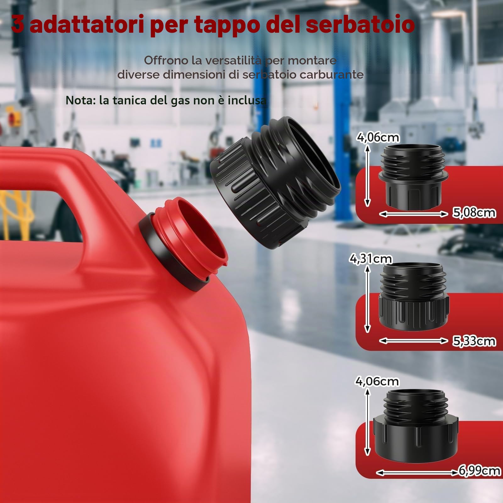 FANTASK Pompa elettrica di trasferimento del carburante con sensore di arresto automatico, 3,2 GPM pompa benzina/diesel/olio con tubo e 3 adattatori, rosso e bianco