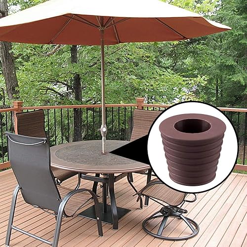 Miniatura 2 de PAGOW Cuña de cono de paraguas, soporte de base para sombrilla, enchufe de anillo de agujero de mesa de patio de 1.5 pulgadas para apertura de