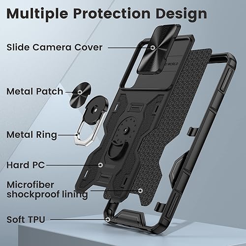 Miniatura 7 de Caka Funda para S24 Ultra, funda Samsung 24 Ultra cubierta de cámara mejorada soporte de cámara 2 en 1 carga inalámbrica, funda magnética resistente