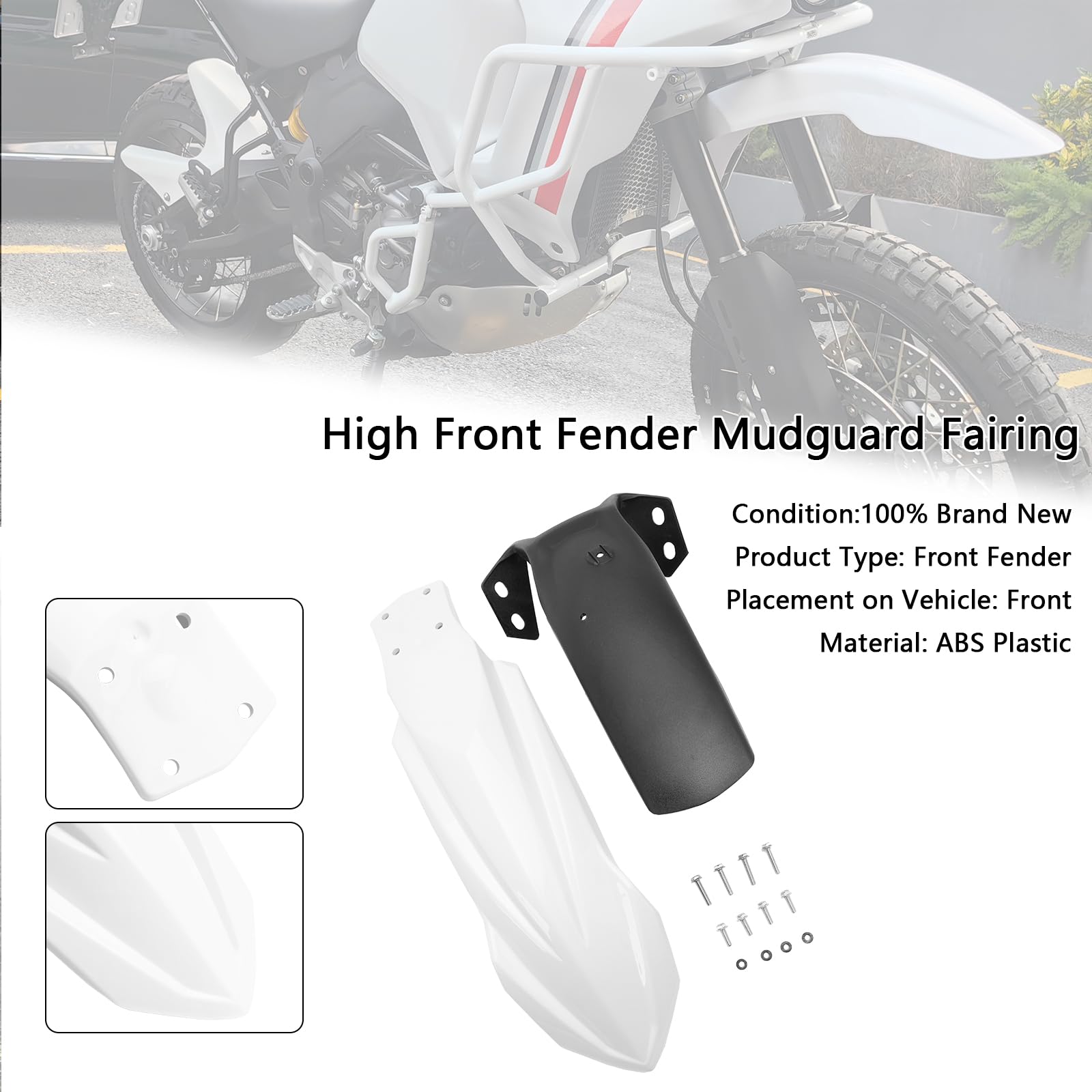 High Front Fender Mudguard Fairing Fit für Yamaha Tenere 700 2019-2024 White
