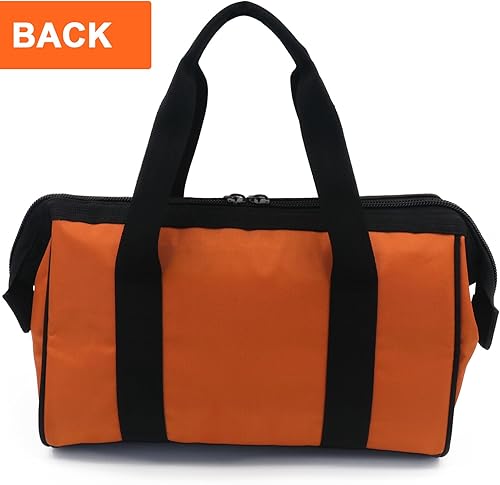 Miniatura 10 de TOPXUAN Bolsa de herramientas de 13 pulgadas impermeable boca ancha ajustable resistente al desgaste construcción de electricista herramientas de