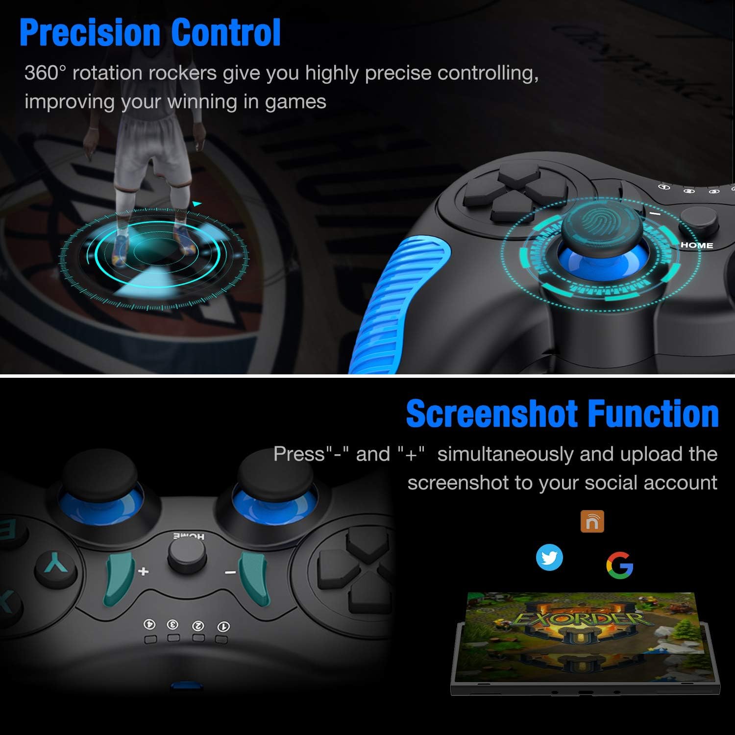 40% Off Discount Controller for Nintendo Switch/Switch Lite Turbo & Screenshot Function, Wireless Pro Controller Switch Dual Vibration for Nintendo Switch Controller [ Upgrade Version]