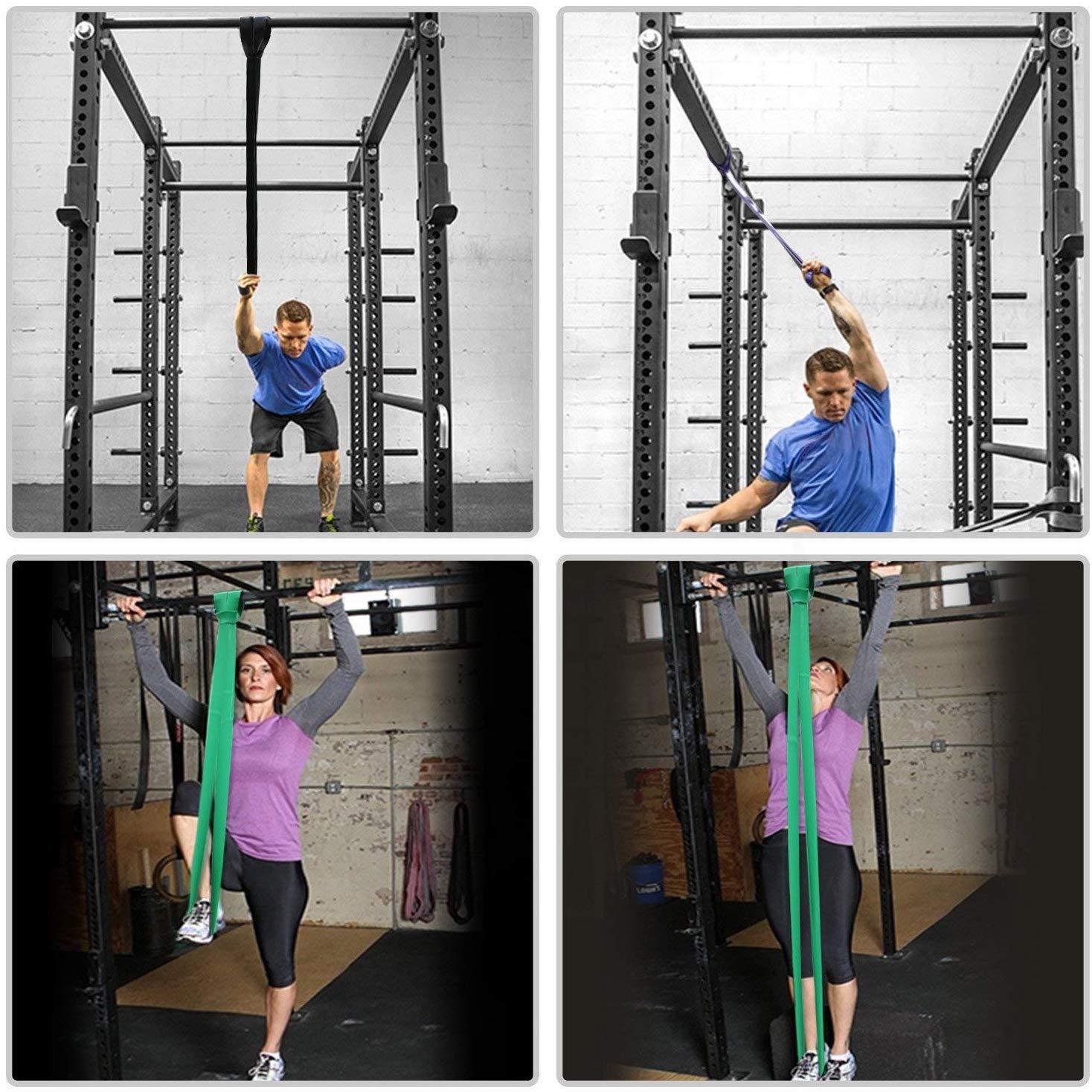 MAXSTRENGTH Taśma oporowa wspomagana do podciągania – taśmy treningowe do crossfitu – trójboju siłowego – joga – elastyczna mobilność dla kobiet i mężczyzn (kompletny zestaw (6 sztuk)