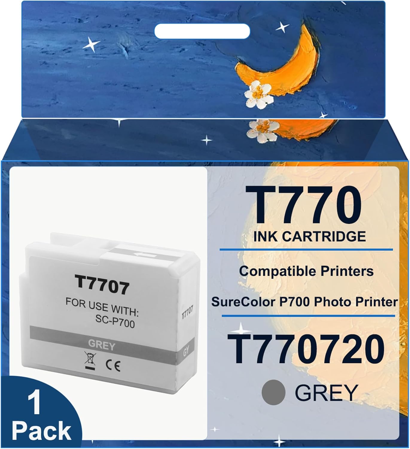 Remanufactured T770 Ink Cartridges T770820 770 Ink P700 Ink Compatible for SureColor P700 Photo Printer(1 Matte Black)