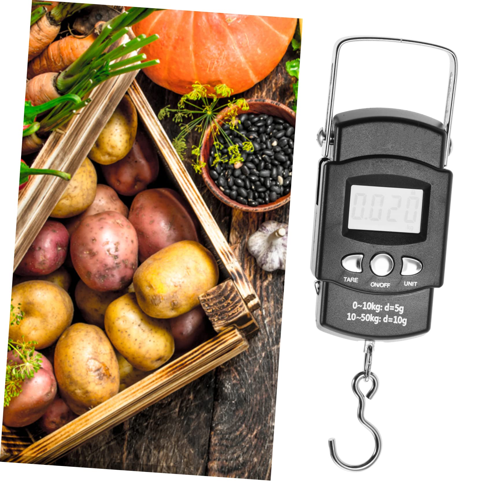 HOLIDYOYO Electronic Scale Measuring Tape Spring Balance for Fishing Luggage Home Digital Scale in 4 Units