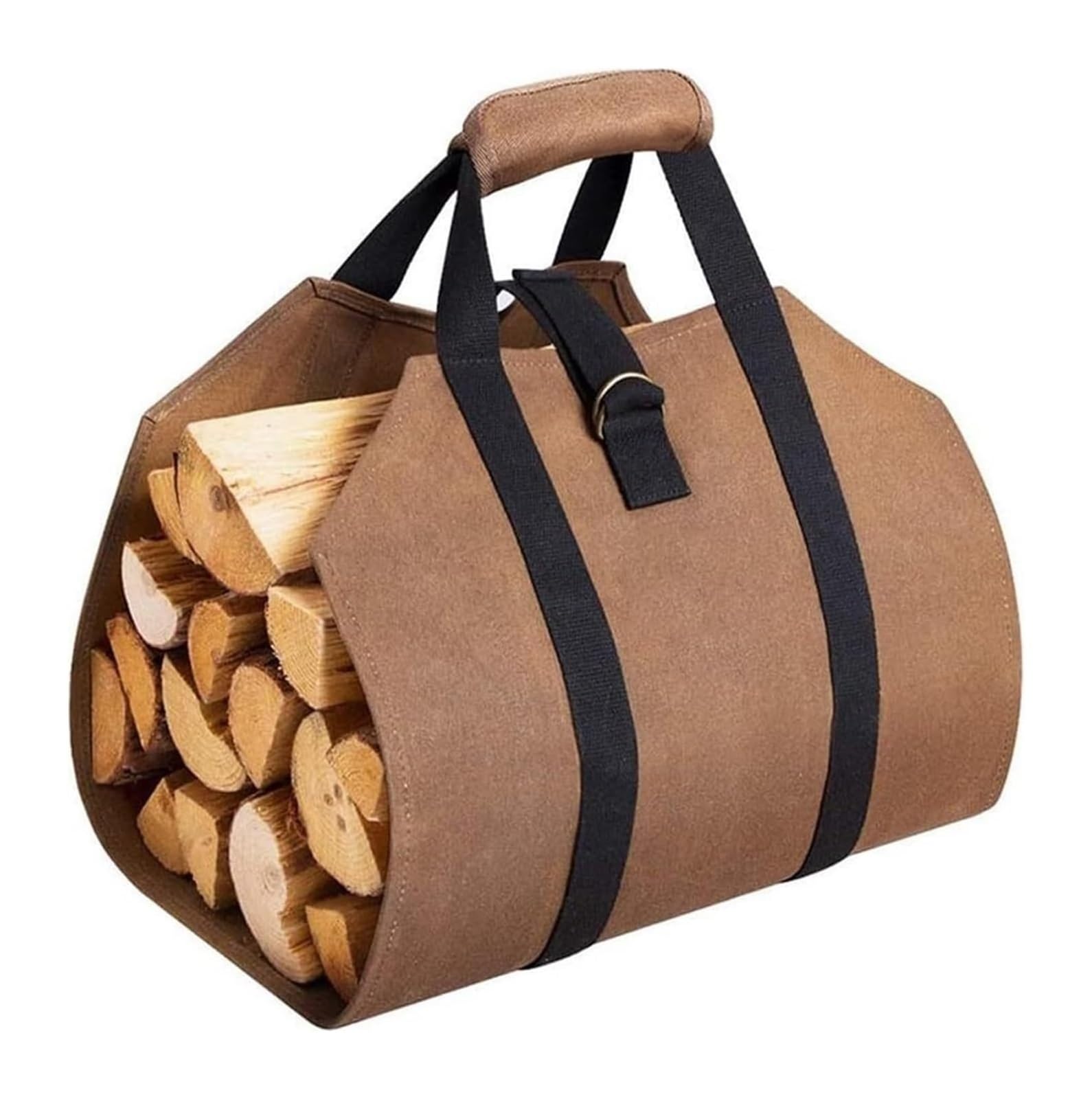 Bpabdeitr Bruin Canvas Firewood Storage Bag Log