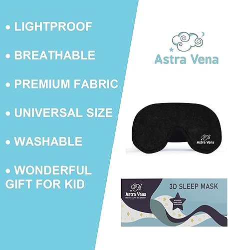 Miniatura 7 de Antifaz para dormir para niños con luz de bloqueo Máscara de ojos contorneada 3D de espuma viscoelástica Cubierta de ojos y máscara de sueño de