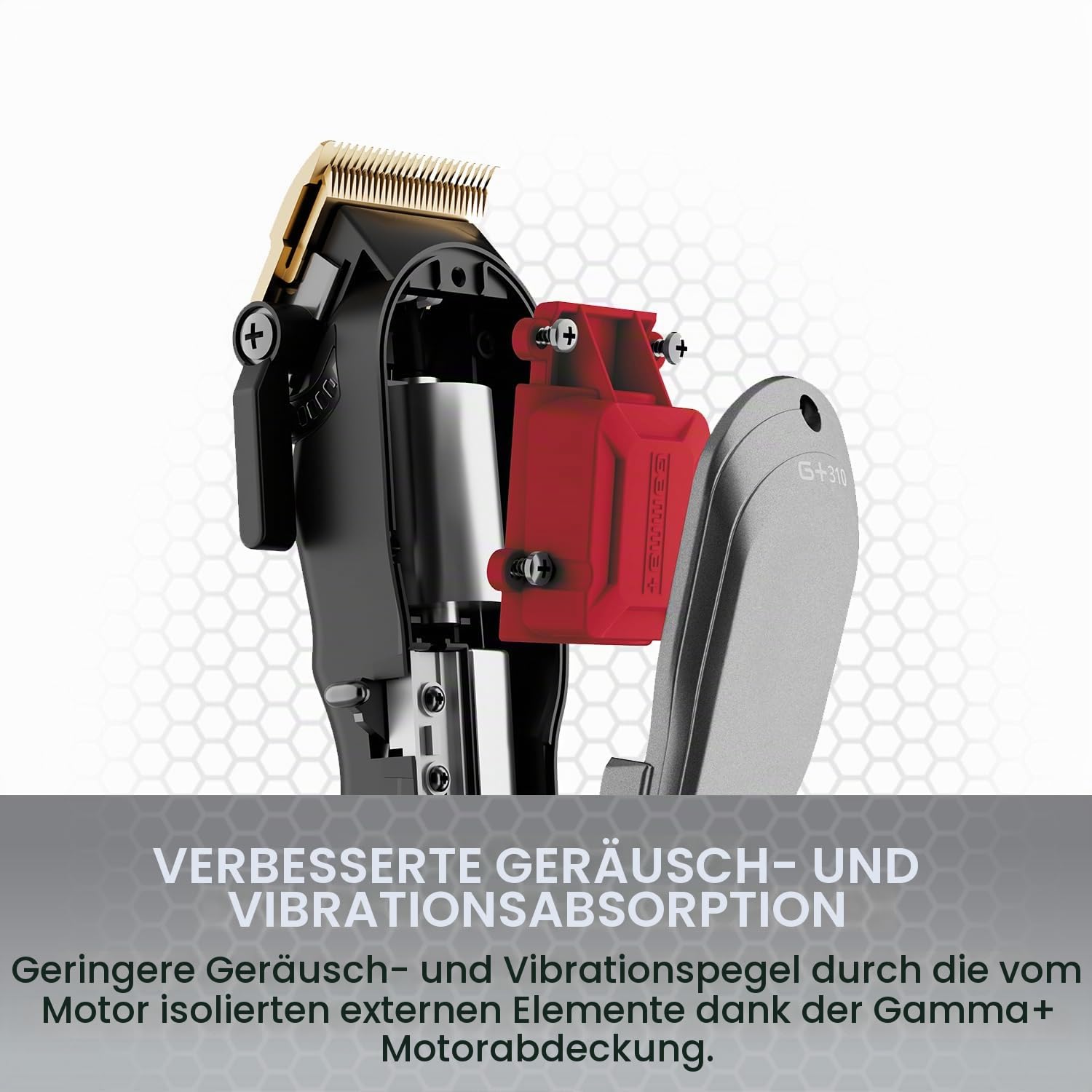 Profi Haarschneider Gamma+ G+310 | Haarschneidemaschine für Herren | Super Torque Rotationsmotor 6000 RPM |Verstellbare Zero-Gap-Klinge | Über 2 Stunden Akkulaufzeit | 4 Aufsteckkämme | USB-C