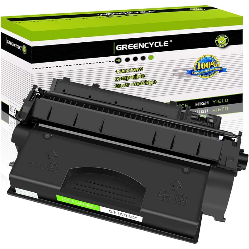 Replacement GREENCYCLE Work MFP Laserjet Cartridge M401D HP M401N M401A  Compatible Pro (Black, 1-Pack) CF280X 1-Pack) 80X M401DNE Toner with 400  for Printer M425DN