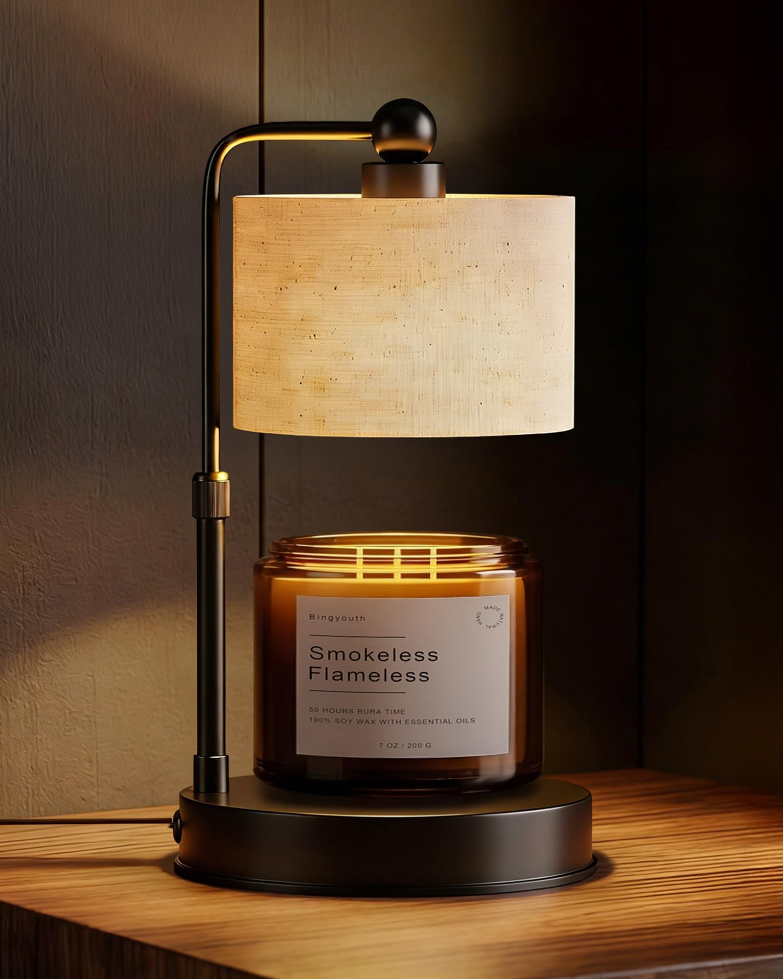 Bingyouth Linen Shade Candle Warmer Lamp