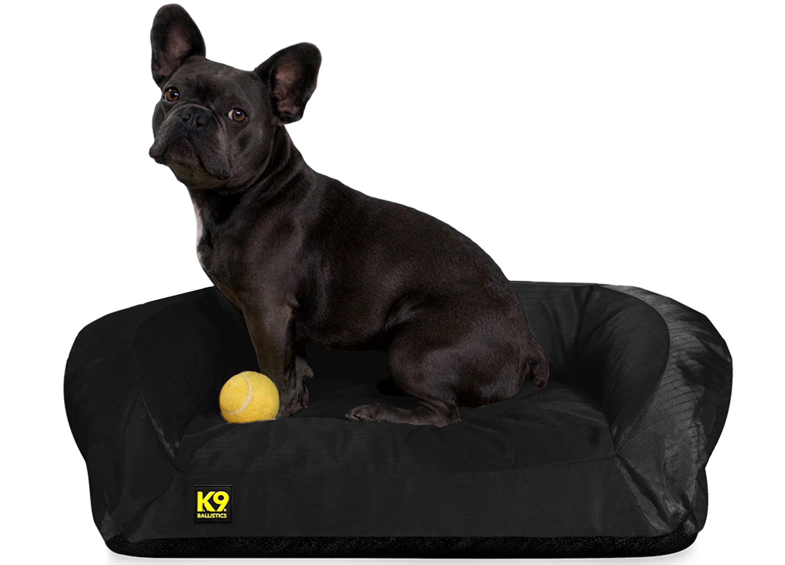 K9 Ballistics Tough Orthopedic Small Bolster Dog Bed - Washable, Durable and Water Resistant Dog Bed - Made for Toy and X-Small Dogs, 24" x 18",