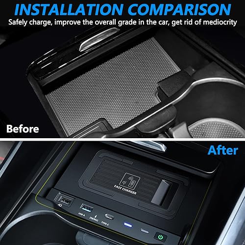 Miniatura 3 de Cargador inalámbrico para automóvil Mercedes-Benz - Clase A Clase GLA 2020-2022, almohadilla de carga rápida de 15 W para teléfono