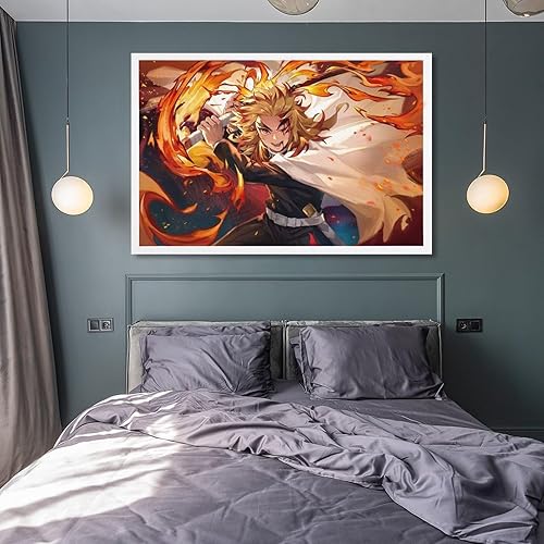 Miniatura 8 de Póster de anime Rengoku - Lienzo decorativo para pared, pinturas de papel tapiz de Rengoku, decoración de sala de arte, decoración de oficina, P-4,