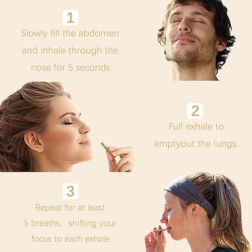 Miniatura 5 de YANCHUN Collar para aliviar la ansiedad, collar de respiración para meditación, collar de respiración Komuso, alivio del estrés, collar consciente