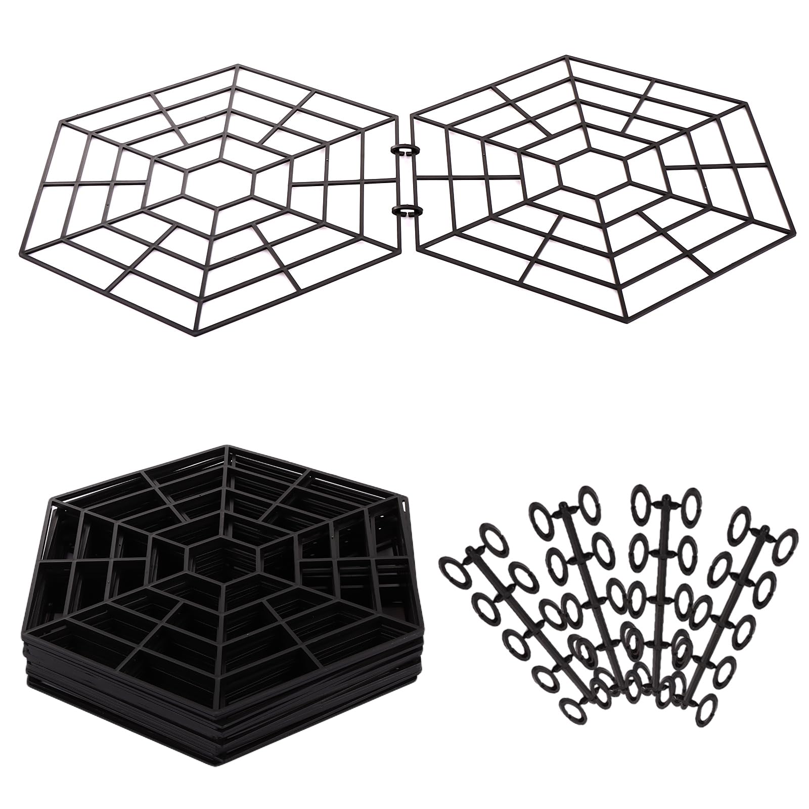 40 redes de protección para estanques, malla hexagonal de nailon de 30 x 27 cm, red protectora de color negro, red de protección flotante para depredadores al aire libre, estanque de jardín koi