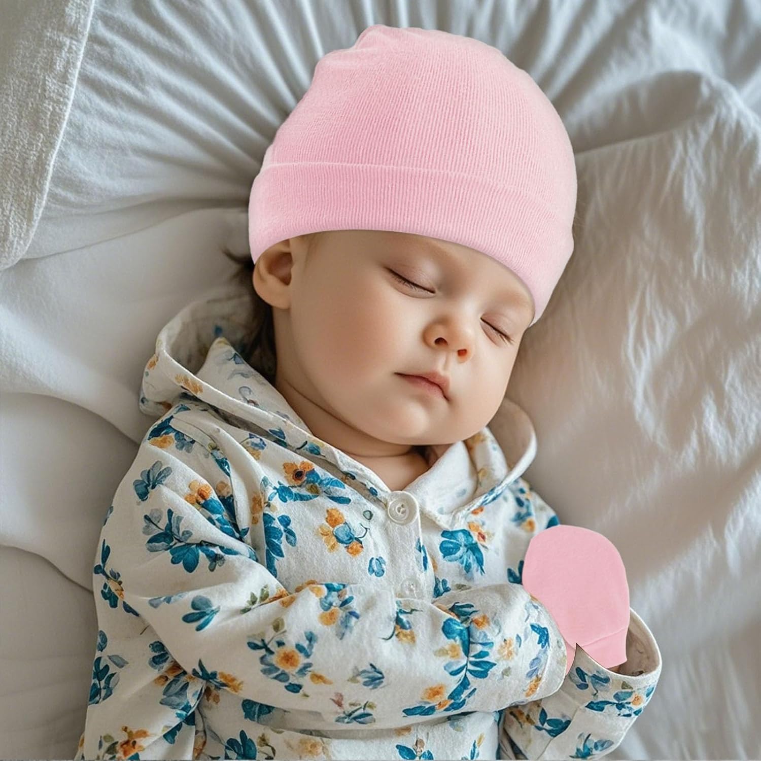 Baby Hats and Mittens Newborn Hats Gloves Infant Beanie Soft Cap Mitten Sets for 0-6 Months Boys Girls