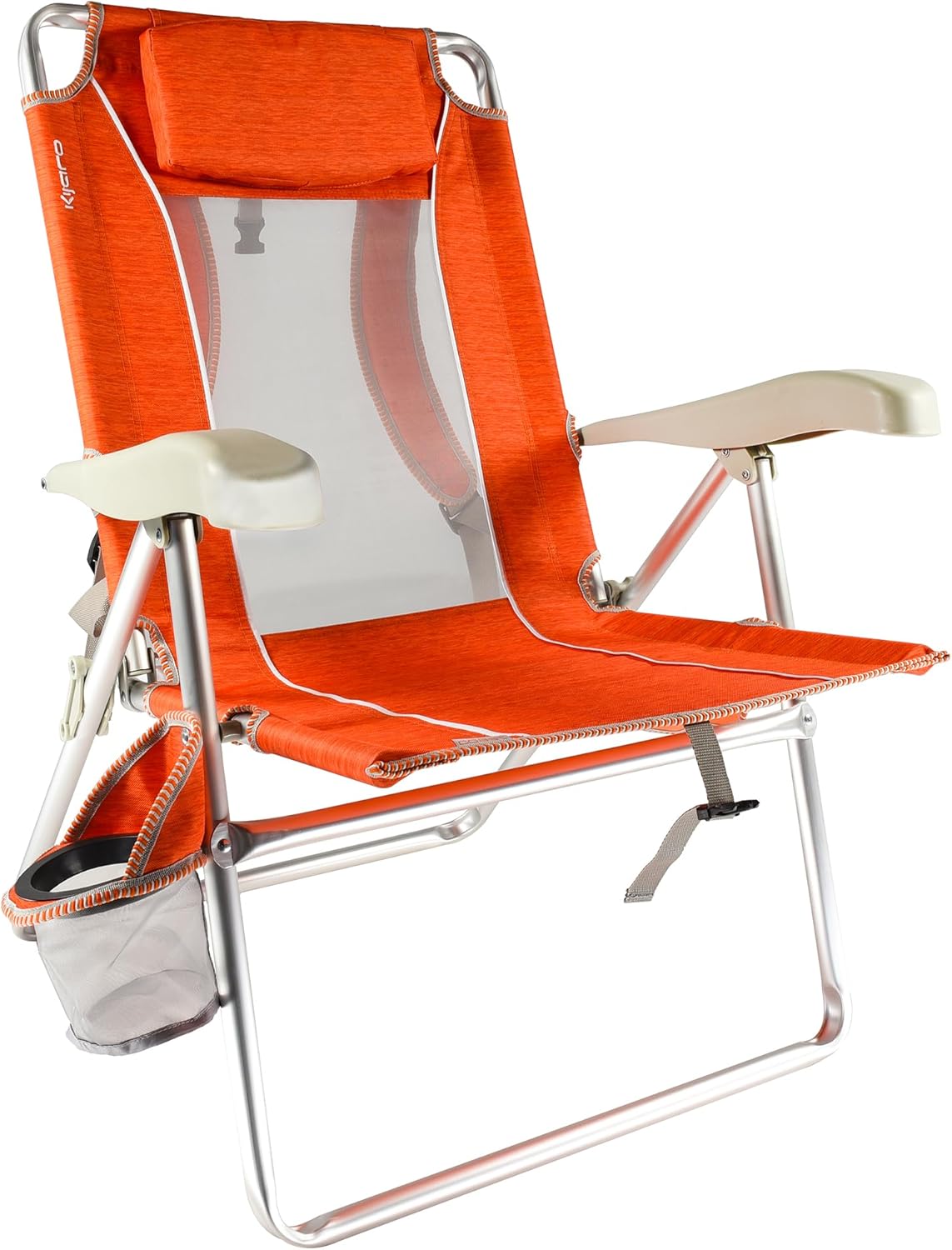 Kijaro Coast Tidal Wave Chair - 5 Position Tall Back, Fiji Sunset Orange Heathered Print