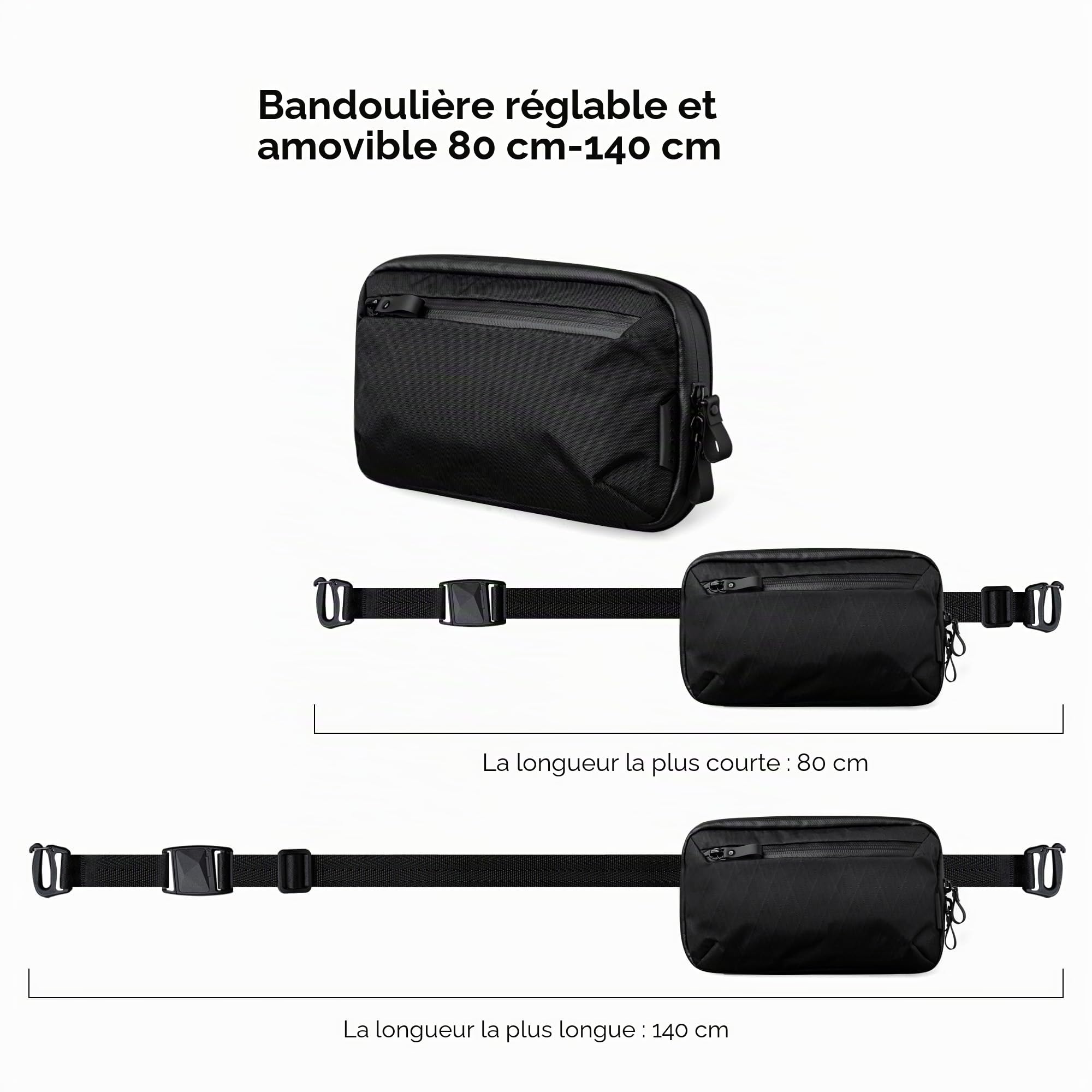 ALPAKA Elements Tech Case Mini, Sac Sling avec Sangle Réglable, EDC Petit Tech Pouch, Sac de Rangement pour Accessoires Électroniques, Tissu Résistante à l'eau, 2 Compartiment, X-Pac VX42