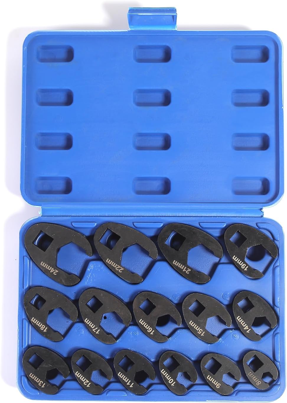 Yonligonju 19PC Crowfoot Flare Nut Tool Kit，Large & Small Metric Wrench Set, Fits 8 to 32 mm Flare Nuts, Works with 3/8" and 1/2" Drives Ratchets Extenders for Nut Removal